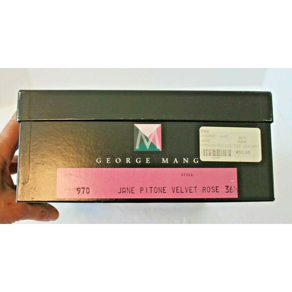 George Mang Jane Sling Back Heels Pink Python Italy Shoes w/Box Sz 36.5 US 6 - Picture 11 of 11